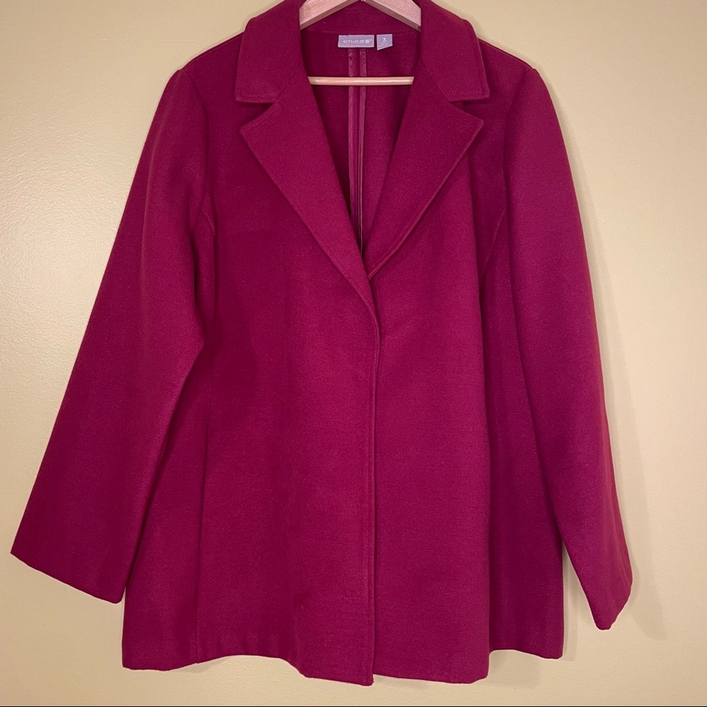 Chico's Women's Jacket - Rich Burgundy